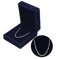 925 Sterling Silver Necklace Chain, with packing box & different length for choice & Singapore chain, 2x0.20mm, Sold By Strand