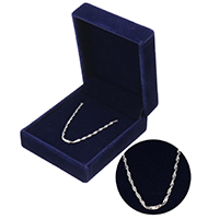 925 Sterling Silver Necklace Chain with packing box & Singapore chain Sold By Strand