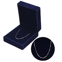 925 Sterling Silver Necklace Chain, different length for choice & box chain, 0.60x0.60mm, Sold By Strand