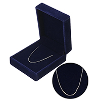 925 Sterling Silver Necklace Chain with packing box & box chain 0.80mm Sold By Strand