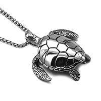 Stainless Steel Animal Pendants Turtle blacken Approx Sold By PC