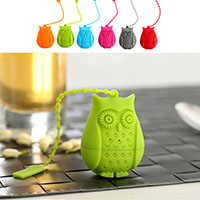 Tea Strainer Filter Diffuser, Silicone, Owl, FDA approval, 35x37mm, Sold By PC