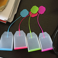 Tea Strainer Filter Diffuser, Silicone, Schoolbag, FDA approval, 68x45x20mm, 130mm, Sold By PC