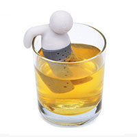Tea Strainer Filter Diffuser, Silicone, Character, FDA approval, grey, 65x90mm, Hole:Approx 1mm, Sold By PC