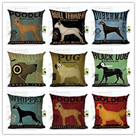 Cushion Cover, Cotton Fabric,  Square, printing, with dog pattern & different designs for choice, 450x450mm, Hole:Approx 1mm, Sold By PC