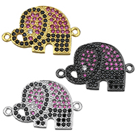 Cubic Zirconia Micro Pave Brass Connector Elephant plated micro pave cubic zirconia & 1/1 loop nickel lead & cadmium free Approx 1mm Sold By Lot