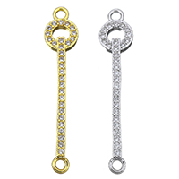 Cubic Zirconia Micro Pave Brass Connector plated micro pave cubic zirconia & 1/1 loop nickel lead & cadmium free Approx 2mm Sold By Lot