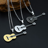 Stainless Steel Pendants, Guitar, plated, Unisex, more colors for choice, 49x18mm, Hole:Approx 3-5mm, Sold By PC