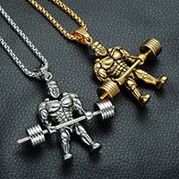 Stainless Steel Pendants, Muscle Man, plated, Unisex & blacken, more colors for choice, 54x51mm, Hole:Approx 3-5mm, Sold By PC