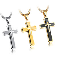 Men Necklace Stainless Steel Cross plated box chain & for man Sold Per Approx 21.6 Inch Strand