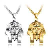 Bijoux pendentifs en acier inoxydable , Pharaon égyptien, Placage, pour homme, plus de couleurs à choisir, 38x27mm, Trou:Environ 3-5mm, Vendu par PC