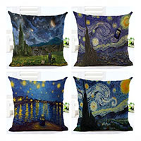 Cushion Cover Cotton Fabric Square printing starry design Sold By PC