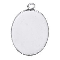 Stainless Steel Pendant Setting, Flat Oval, original color, 19x30x1.50mm, Hole:Approx 2.5mm, Inner Diameter:Approx 18x25mm, 250PCs/Lot, Sold By Lot
