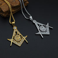 Stainless Steel Pendants, plated, Unisex & with rhinestone, more colors for choice, 45x54mm, Hole:Approx 3-5mm, Sold By PC
