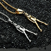 Stainless Steel Pendants, Girl, plated, Unisex & blacken, more colors for choice, 22x57mm, Hole:Approx 3-5mm, Sold By PC