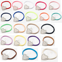 Velveteen Svettband, med Glass Seed Beads, Hjärta, elastisk & för barn & med strass, fler färger för val, 38x38mm, Såld Per Ca 13.7 inch Strand
