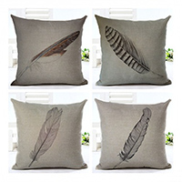 Cushion Cover, Cotton Fabric,  Square, printing, with feather & different designs for choice, more colors for choice, 450x450mm, Sold By PC