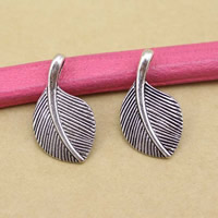 Zinc Alloy Pendants Leaf antique silver color plated lead & cadmium free Approx 1-1.5mm Sold By Bag