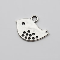Tibetan Style Pendants, Bird, antique silver color plated, lead & cadmium free, 12.5x16mm, Hole:Approx 1-1.5mm, 50PCs/Bag, Sold By Bag