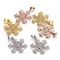 Zinc Alloy Pendants Snowflake plated with rhinestone lead & cadmium free 19mm Approx 1-1.5mm Sold By Bag