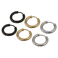 Stainless Steel Huggie Hoop Earring, plated, more colors for choice, 10mm, 2Pairs/Bag, Sold By Bag