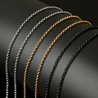 Inox Rolo lanac, Nehrđajući čelik, s plastična kalem, pozlaćen, više boja za izbor, 3mm, Približno 20m/spool, Prodano By spool