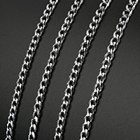 Stainless Steel Curb Chain with plastic spool original color 3mm Approx Sold By Spool