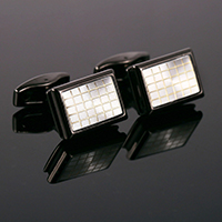 Cufflinks, Brass, Rectangle, plumbum black color plated, epoxy gel, nickel, lead & cadmium free, 19x13mm, Sold By Pair
