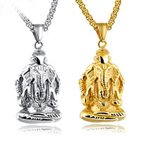 Stainless Steel Animal Pendants, Ganesha, plated, for man, more colors for choice, 42x23mm, Hole:Approx 3-5mm, Sold By PC