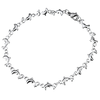 Stainless Steel Jewelry Bracelet Dolphin for woman original color Sold Per Approx 8 Inch Strand