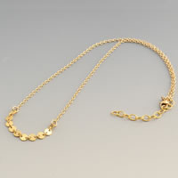 Zinc Alloy Jewelry Necklace with brass chain with 5cm extender chain Flat Round gold color plated oval chain & for woman nickel lead & cadmium free 450mm Sold Per Approx 17.5 Inch Strand