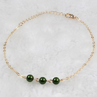 Acrylic Bracelets Zinc Alloy with Acrylic Round gold color plated oval chain & for woman nickel lead & cadmium free 190mm Sold Per Approx 7.5 Inch Strand