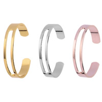 Brass Cuff Bangle, plated, Unisex, more colors for choice, lead & cadmium free, 60mm, Inner Diameter:Approx 60mm, Length:Approx 7 Inch, Sold By PC