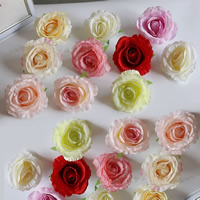 Kunstig blomst Home Decoration, Spun Silk, Flower, blandede farver, 110mm, 50pc'er/Bag, Solgt af Bag