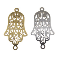 Stainless Steel Connector, Hamsa, plated, 1/1 loop, more colors for choice, 14.50x27x1mm, Hole:Approx 1.5mm, 50PCs/Lot, Sold By Lot