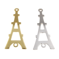 Stainless Steel Connector, Eiffel Tower, plated, 1/1 loop, more colors for choice, 14.50x31.50x1mm, Hole:Approx 2mm, 100PCs/Bag, Sold By Bag
