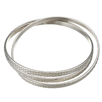 Stainless Steel Bangle Set, Unisex & 3-strand, original color, 4.5mm, Inner Diameter:Approx 68mm, Sold By PC