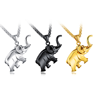 Stainless Steel Animal Pendants Elephant plated for man 42mm Approx 3-5mm Sold By PC