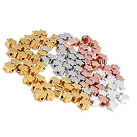 Perles bijoux en laiton, fleur, Placage, plus de couleurs à choisir, protéger l'environnement, sans nickel, plomb et cadmium, 5x5x3mm, Trou:Environ 1.4mm, Environ 500PC/sac, Vendu par sac