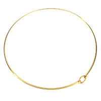 Colar colarinho, aço inoxidável, cromado de cor dourada, para mulher, 14mm,3mm, Diametro interno:Aprox 144mm, vendido por PC