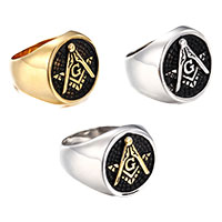 Inox ljudi prst prsten, Nehrđajući čelik, pozlaćen, različite veličine za izbor & za čovjeka & pocrniti, više boja za izbor, 21mm, Prodano By PC