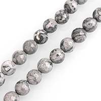 Map Stone Beads, Round, natural, different size for choice & faceted, Hole:Approx 0.5-2mm, Sold Per Approx 15 Inch Strand