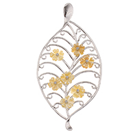 Natural White Shell Pendants Zinc Alloy with White Shell Leaf platinum color plated lead & cadmium free Approx Sold By PC