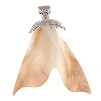 Natural White Shell Pendants Zinc Alloy with White Shell platinum color plated lead & cadmium free Approx 5mm Sold By PC