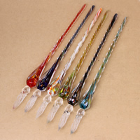Lampwork Glass Dip Pen, handmade, gold sand, more colors for choice, 16x190mm, Sold By PC
