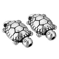 Tibetan Style Animal Beads, Turtle, antique silver color plated, nickel, lead & cadmium free, 8.50x14x6mm, Hole:Approx 1mm, 1000PCs/Lot, Sold By Lot
