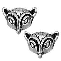 Tibetan Style Animal Beads, Fox, antique silver color plated, nickel, lead & cadmium free, 13x10x6mm, Hole:Approx 2mm, 750PCs/Lot, Sold By Lot