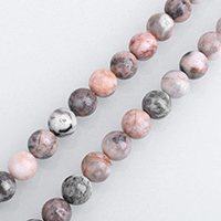 Zebra Jaspis Perle, rund, verschiedene Größen vorhanden, Rosa, verkauft per ca. 15.5 ZollInch Strang