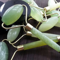 Masaža nakit, Green Agate, s Cink Alloy, 130-140mm, 2računala/Torba, Prodano By Torba