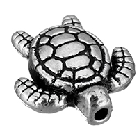 Tibetan Style Animal Beads, Turtle, antique silver color plated, nickel, lead & cadmium free, 12x13.50x4mm, Hole:Approx 1mm, 1000PCs/Lot, Sold By Lot